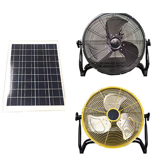 12V ACDC BLDC motor solar floor stand fan with lithium battery and 10w 20w solar panel