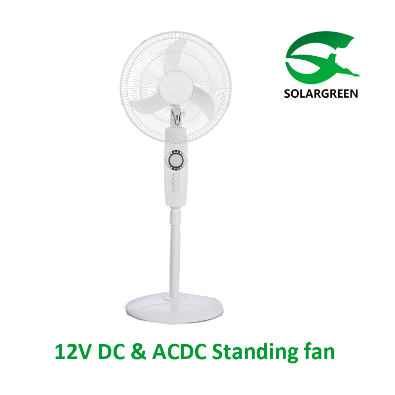 12V DC Solar Stand Fan with ACDC Rechargeable Battery Optional