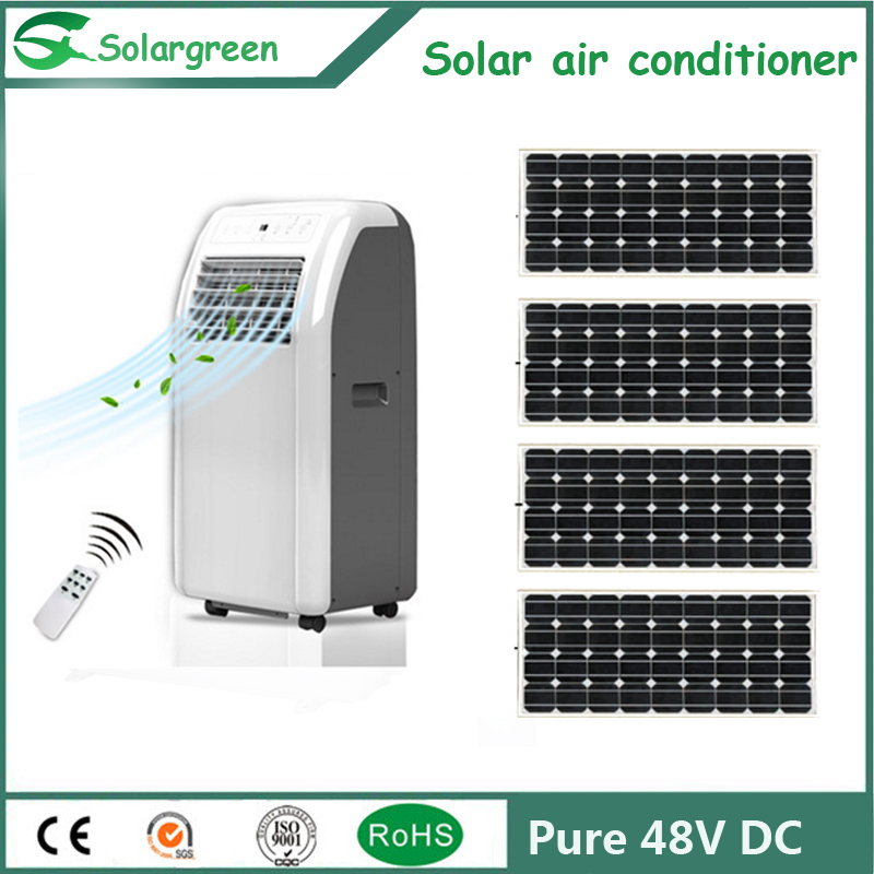 Portable type 24V/48V DC 9000btu-12000btu 100% off Grid Solar Air Conditioner with Panasonic Compressor