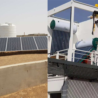 120000btu 10 ton DC 48V solar air conditioner installed in Sharjah university