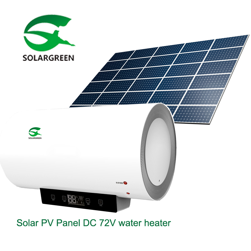 ACDC 60L 100% Off grid Solar PV electrical water heater with grid power back up