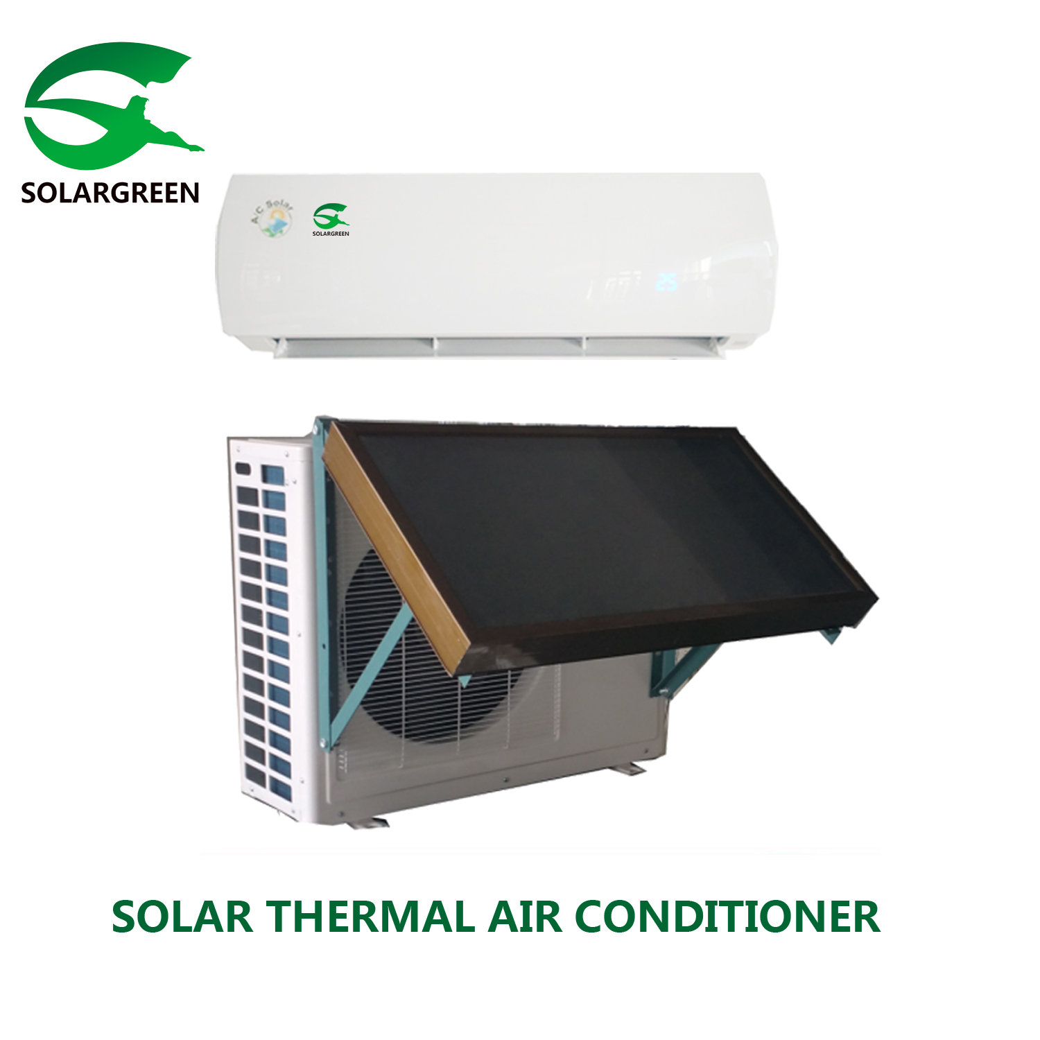 Hybrid Solar thermal Air Conditioner with flate plate Saving 30%-50%