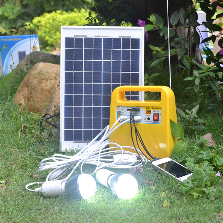 3w-400w solar mini generator with led bulbs,radio,mobile phone charger