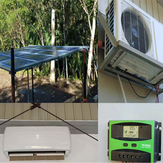 12000btu 100% off grid solar air conditioner installed in Philiphines
