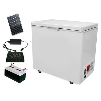 12V/24V DC 100% off grid solar deep chest freezer with 24 hours back up battery
