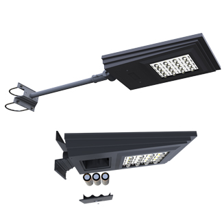 Outdoor LED Solar Garden Street Light on Wall and Pole Installation with Remote Control and Motion Sensor